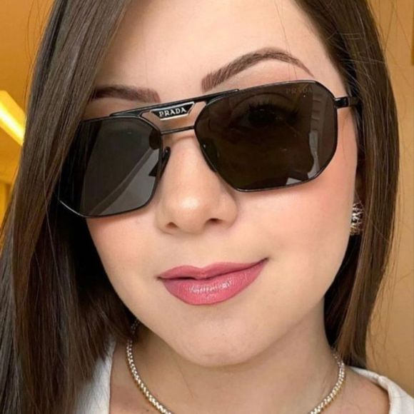 Prada PR58YS 1AB5S0 Sunglasses Black Dark Grey Pilot Metal Unisex - Picture 14 of 14